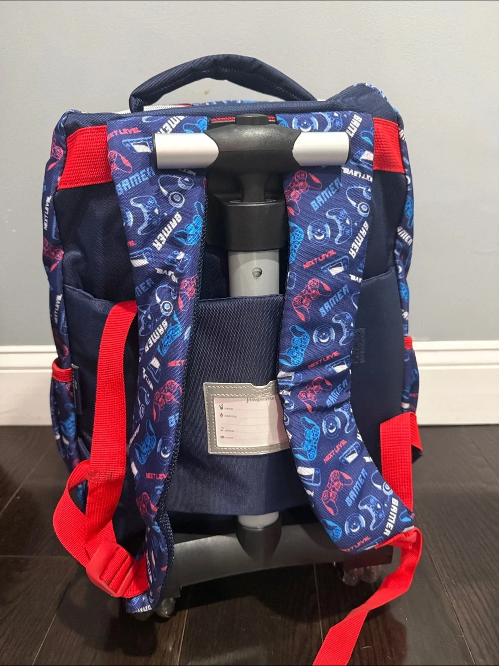 Blue 'Level Up Ready' Rolling Gaming Backpack Set